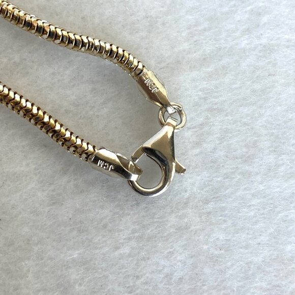 Gold Vermeil Sterling Silver 925 JCM Diamond Cut 36" Long Snake Chain Necklace - Picture 16 of 16
